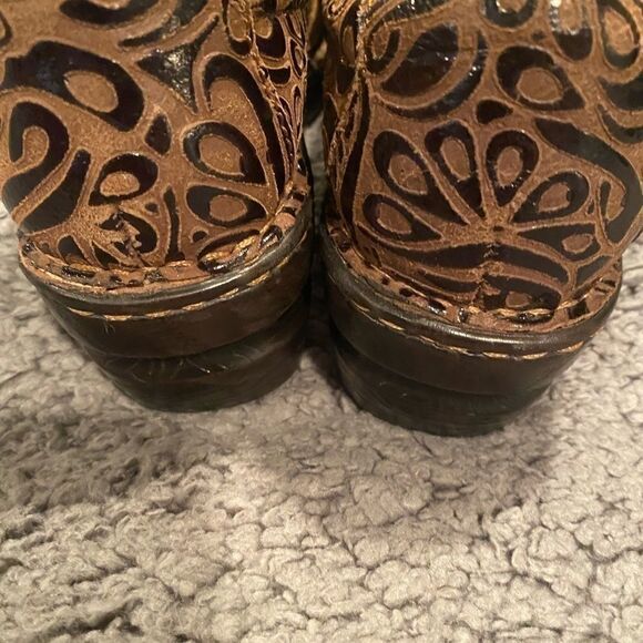 BORN B.O.C Leather Peggy Paisley Mule/Clog Sz 8.5 - Picture 4 of 9
